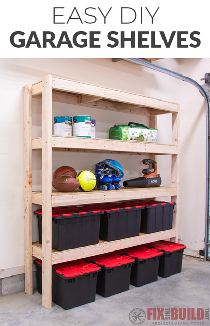 Easy DIY Garage Shelves for Storage